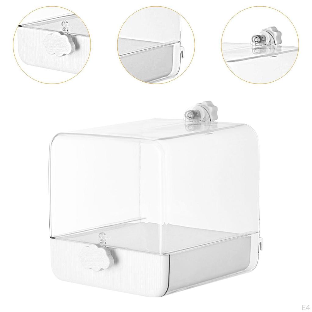 Bird Bath Box Caged Parrot Bathing Tub Cage Accessory Shower Bowl House for