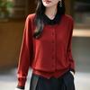 Women's Cashmere Sweater Qinghe Cashmere 50%  Silk 50% Wool Autumn and Winter Cashmere Cardigan Soft and Warm