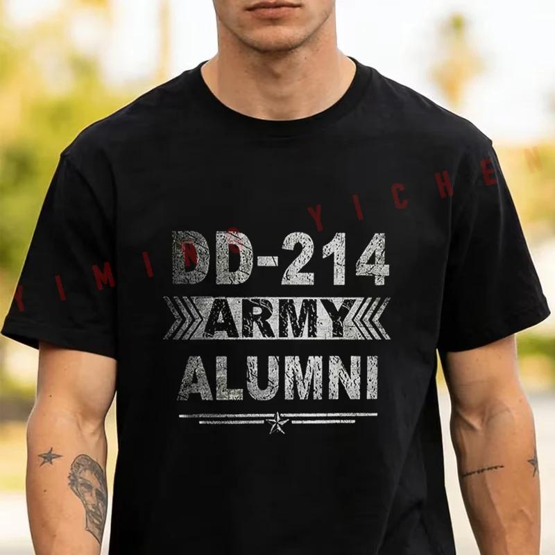 Dd214 Us Army Alumni Military Retirement Print Moto 2026 T-Shirt Men's Fashion Casual Round Neck Unisex Tee