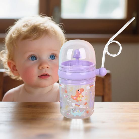 Кружка-брызгалка «Кит» с трубочкой, герметичная, многоразовая, поильник для детей, 260 мл, стакан-фонтан «Кит» для вечеринки, школы, пляжа