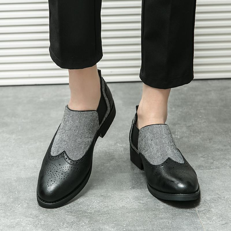 Мужские мокасины, броги, коричневые туфли с контрастной строчкой, деловые, свадебные, на выпускной, для смокинга, вечерние, туфли «Челси», большой размер