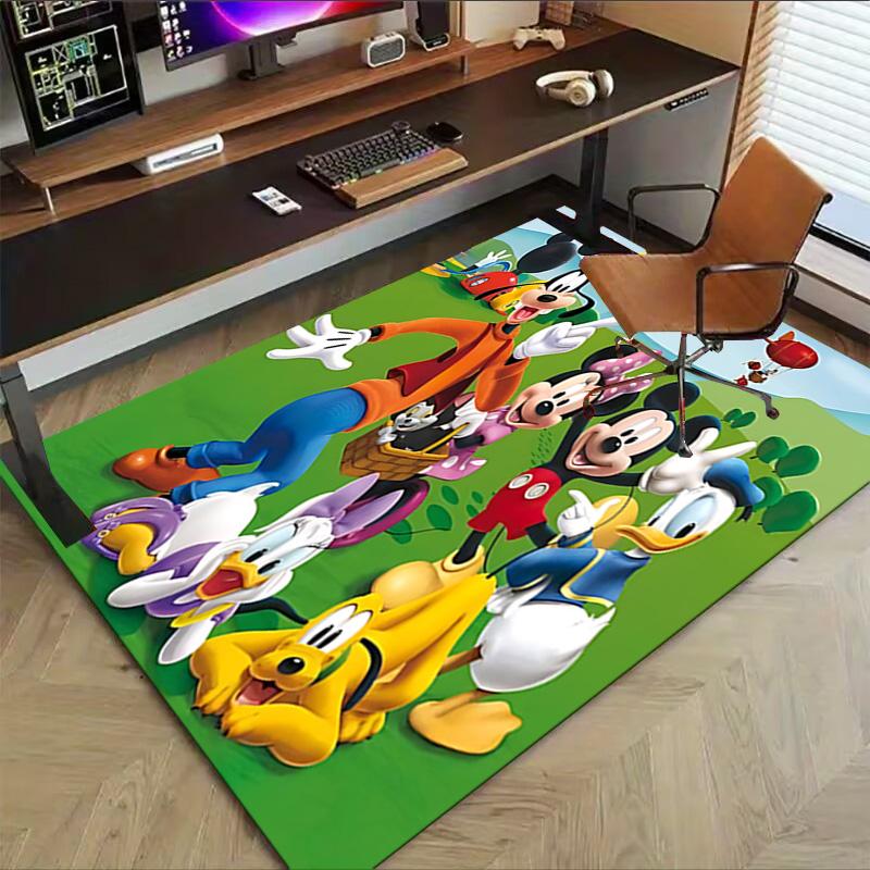 1pc Mickey Mouse Clubhouse Adventure Carpet for Playroom Bedroom Living Room Sofa Home Decor,kids Game Area Rug Non-slip Floor Mat Y72866