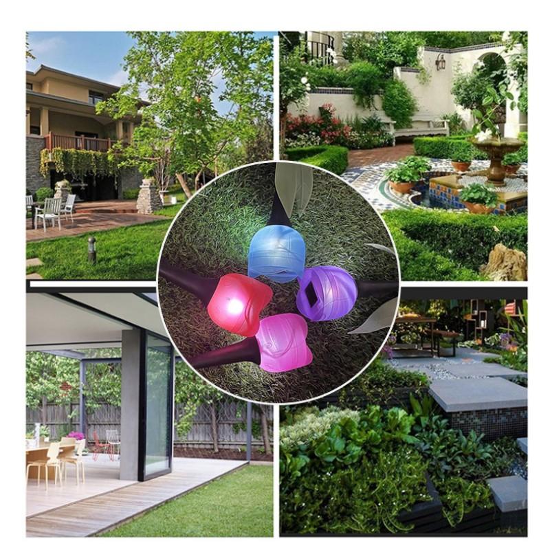 6XGarden Tulip Flower Shape LED Solar Powered Lights Outdoor Yard Standing Decor