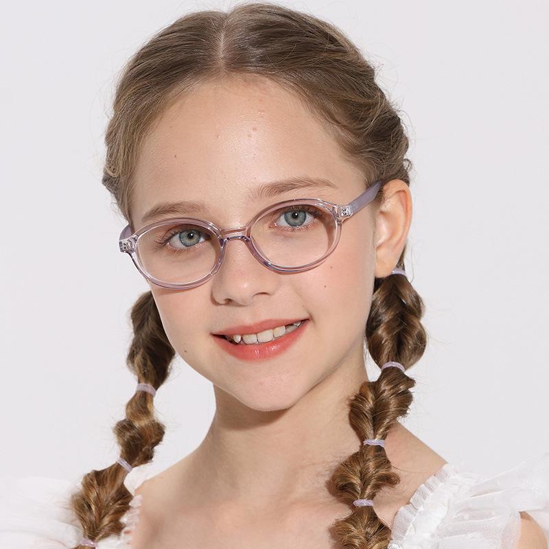 6-11 Years Old Kids Oval Anti Blue Light Glasses Kids Diopter Optical Myopia Hyperopia Eyeglass Frames