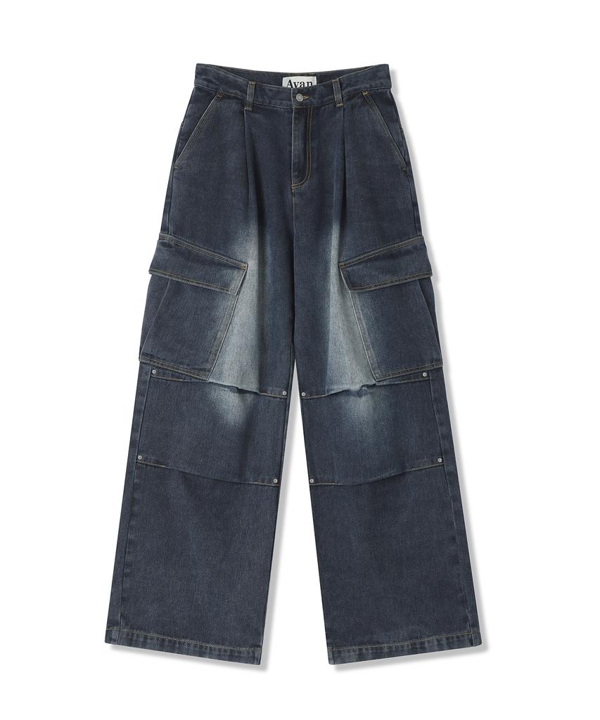 AVANDRESS Side Big Cargo Pants Cotton Black (B Type)