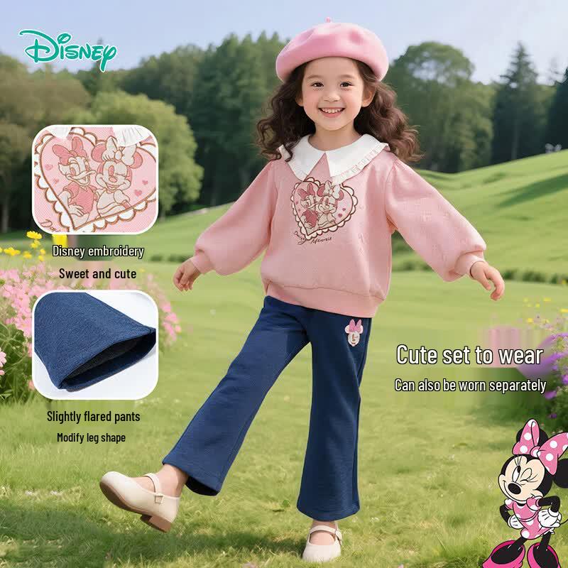 Disney Girls' Cartoon Warm Sweatshirt Set