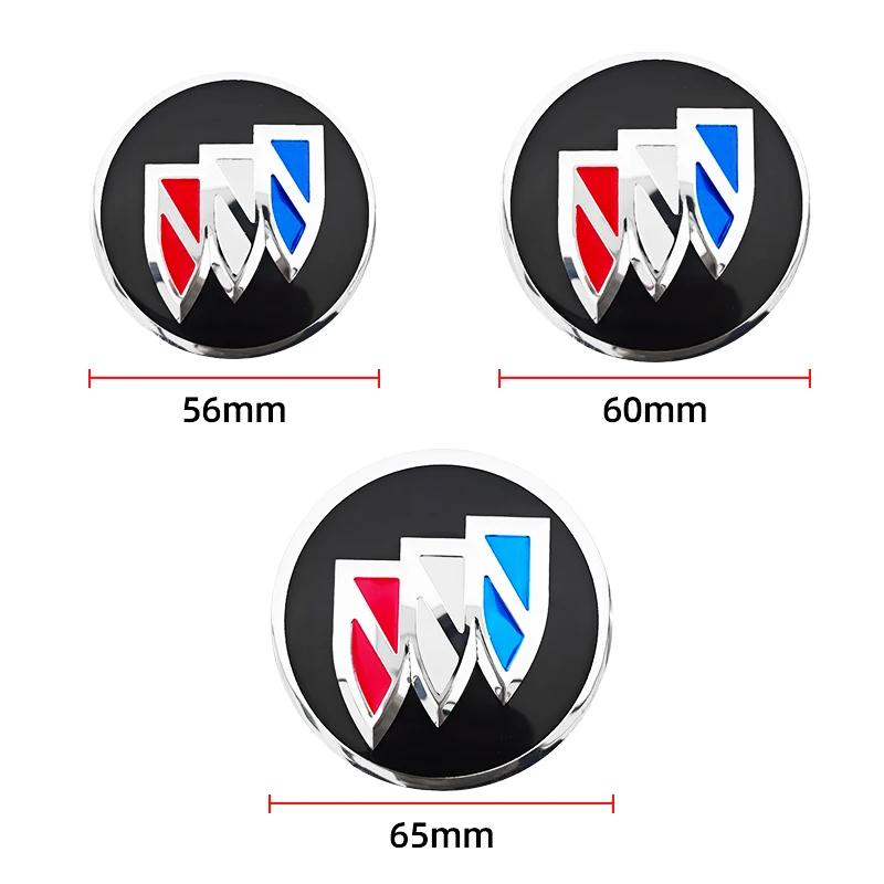 RFG3 4pcs 3D 56mm 60mm 65mm Car Wheel Hub Centre Cap For Buick Badge Emblem Hub Center Cover Car Logo Sticker Styling Accessories