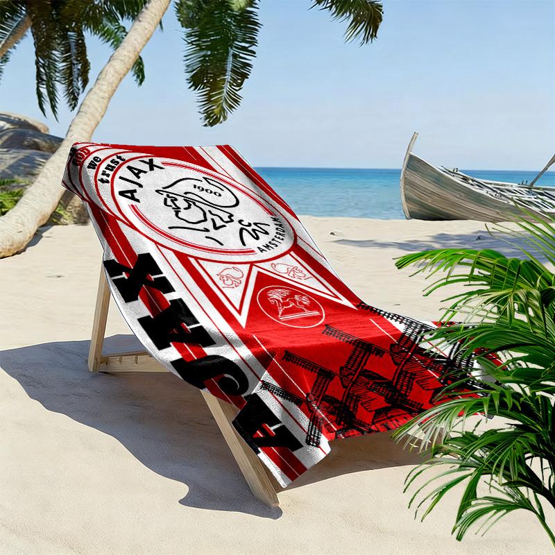 AFC Ajax Print Beach Towel, Large Soft Quick Dry Towel for Beach Camping Swimming