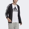 Adidas Мужская толстовка с капюшоном на молнии с 3 полосками, черная GK9032