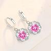 925 Sterling Silver New Woman Fashion Jewelry High Quality Blue Crystal Zircon Flower Earrings Hot Selling Earrings