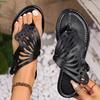 Women's Hollow Out Butterfly Design Slide Sandals, Casual Clip Toe Summer Shoes, Lightweight Beach Shoes