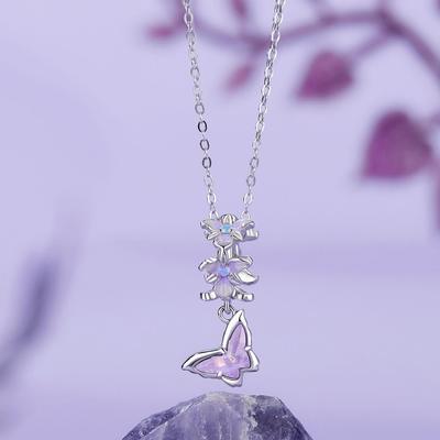 Фиолетовая бабочка Lris Flower-de-luce подвеска своими руками романтическая благородная S925 стерлинговое серебро