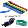 10/20/50/100 PCS Releasable Cable Ties Durable and Soft Nylon Strap Reusable Velcro Cable Ties Organizer Tool Velcro Self-Adhesive Tapes