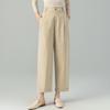 Fanzhen Women's High-Waist Loose Tencel-Cotton Wide-Leg Cropped Pants