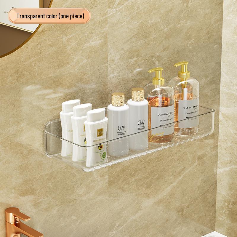 No-Drill Wall-Mounted Bathroom Storage Rack for Toiletries & Cosmetics