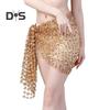 Belly Dance Hip Scarf Sequin Woven Wrap Skirt Hollow Out Mini Skirt Waistband Oriental Indian Dancer Sash Performance Carnival Costume Accessory