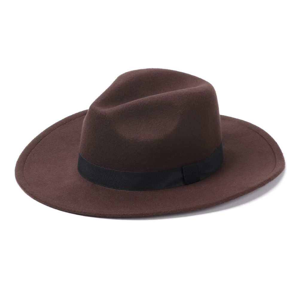 Winter Autumn Vintage Stage Performance Wide Brim Woolen Cowboy Hat Panama Fedora Hat Jazz Cap
