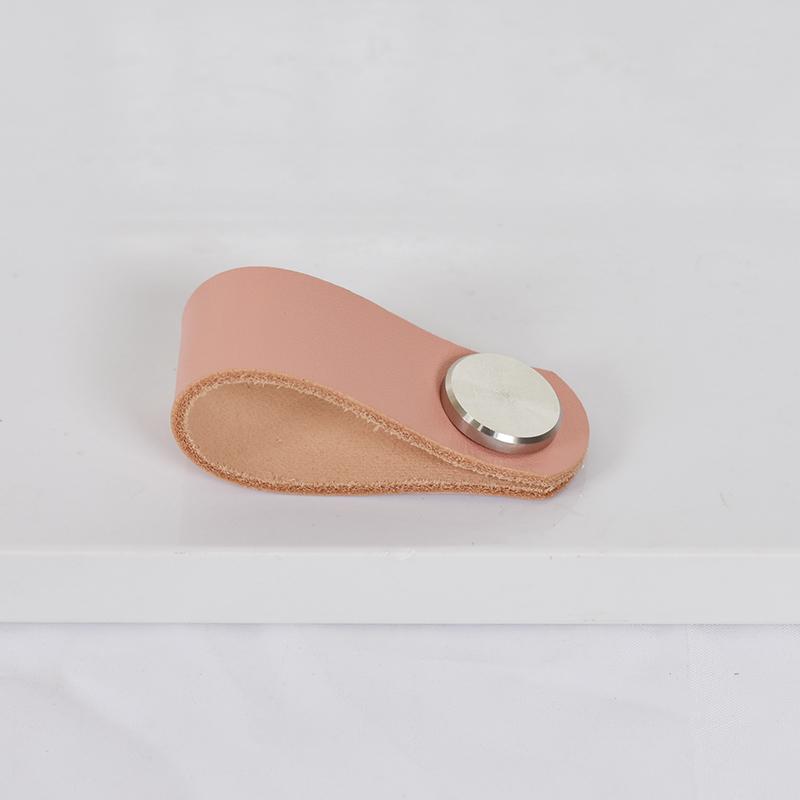 Nordic style Kitchen Furniture Handles Cabinet Pulls Closet Cupboard Wardrobe Door Knobs Thickening Leather Drawer Handle Silver