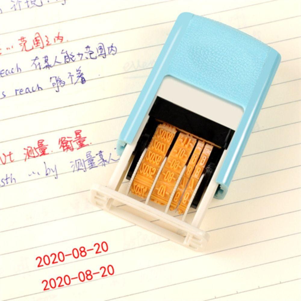 to Ink DIY Stamp Self-Inking Handle Account Stamp Date Stamps Date Wheel Stamp Automatic Ink Return