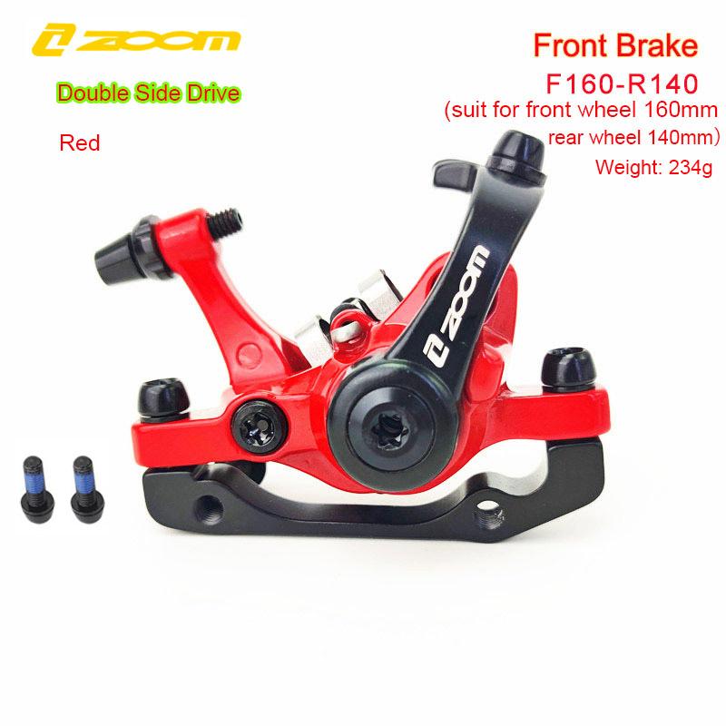 ZOOM Bicycle Disc Brake Aluminum Alloy F160 R160 Mountain Road MTB Bike Mechanical Caliper Disc Brakes Cycling Double Brake