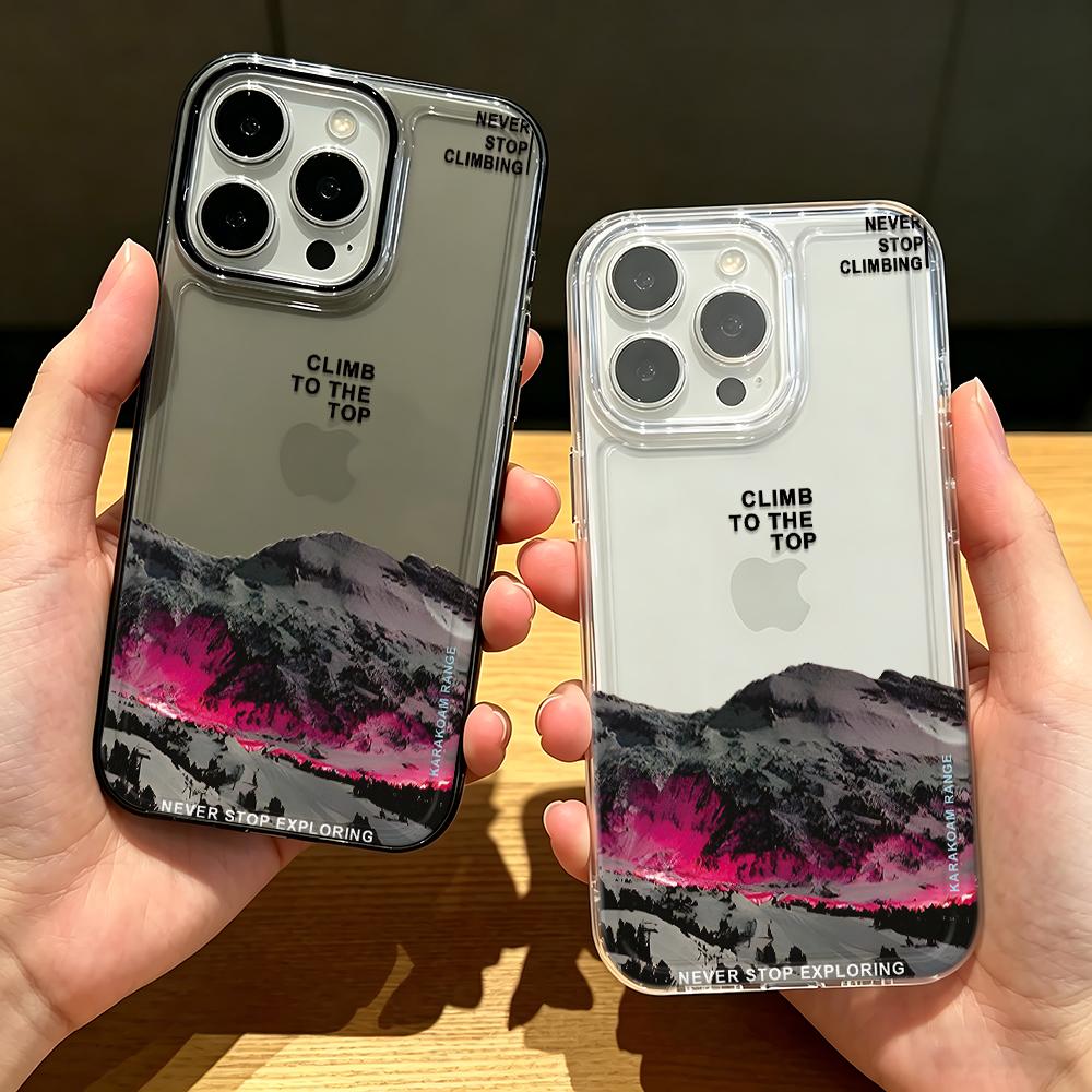 Иллюстрация Снежной Горы Чехол для Телефона Для iPhone 14 Pro Max 16 15 14 Pro 13 17 Air 12 11 15 Plus Ударопрочный Силиконовый Мягкий Чехол