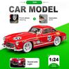 1:24 300Sl 500K Винтажные Автомобили Миниатюрные Литые Сплавные Игрушки Модель Двери Открываются Звук Свет Оттягиваемый Механизм Машинки Мальчик Значимые Подарки