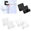 2pcs Acrylic Shower Rod Holders Adhesive Mount for Bathroom and Kitchen Without Drilling Required Bathroom Accessory