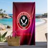 Sheffield United FC Personalized Printed Beach Towel Soccer Logo Support Custom Name Text Absorbent Towel For Sport Travel Special Gift