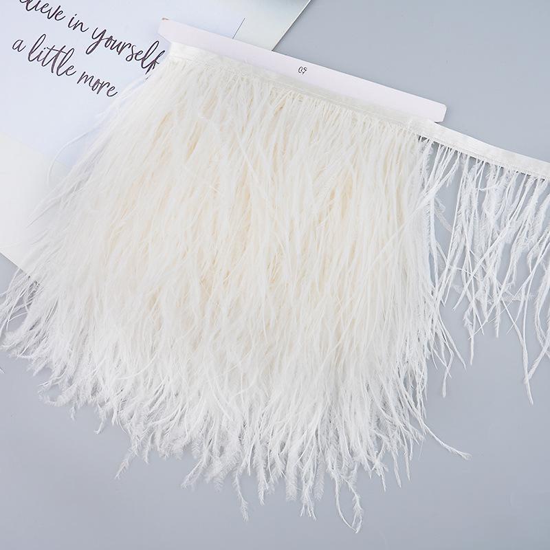 Diy Handmade Accessories Colorful Ostrich Feather Cloth Edge Decorative Accessories Clothing Accessories Wedding Skirt