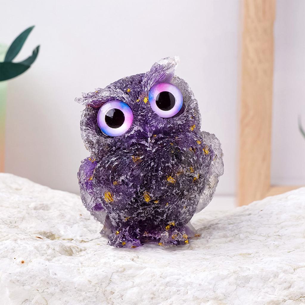 Natural Crystal Gravel Dripping Owl Ornaments Resin Crafts Home Decoration Gifts,owl Decoration