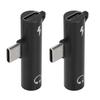 2 шт. Адаптер USB C на 3,5 мм аудио 2 в 1 Аудио Зарядка USB C на аудиоразъем ABS USB C на аудиоразъем для телефона, планшета