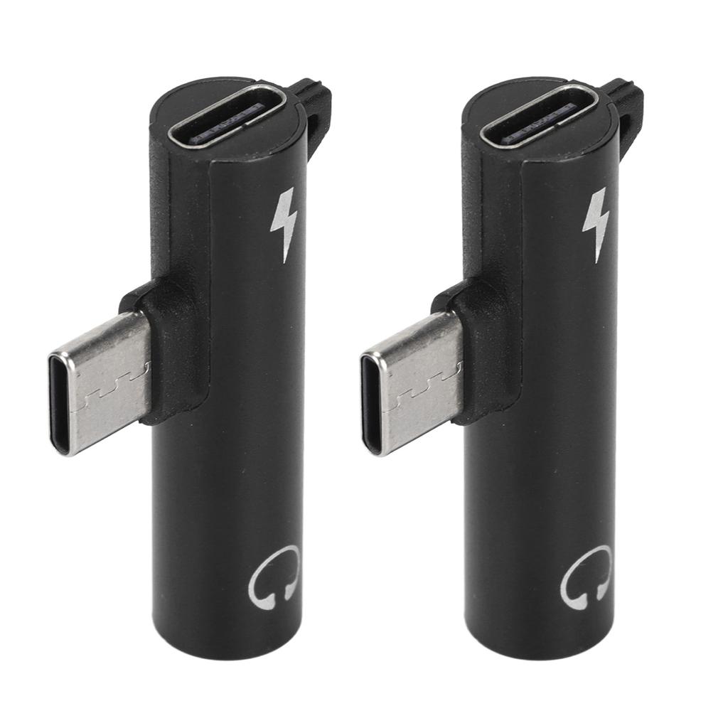 2 шт. Адаптер USB C на 3,5 мм аудио 2 в 1 Аудио Зарядка USB C на аудиоразъем ABS USB C на аудиоразъем для телефона, планшета