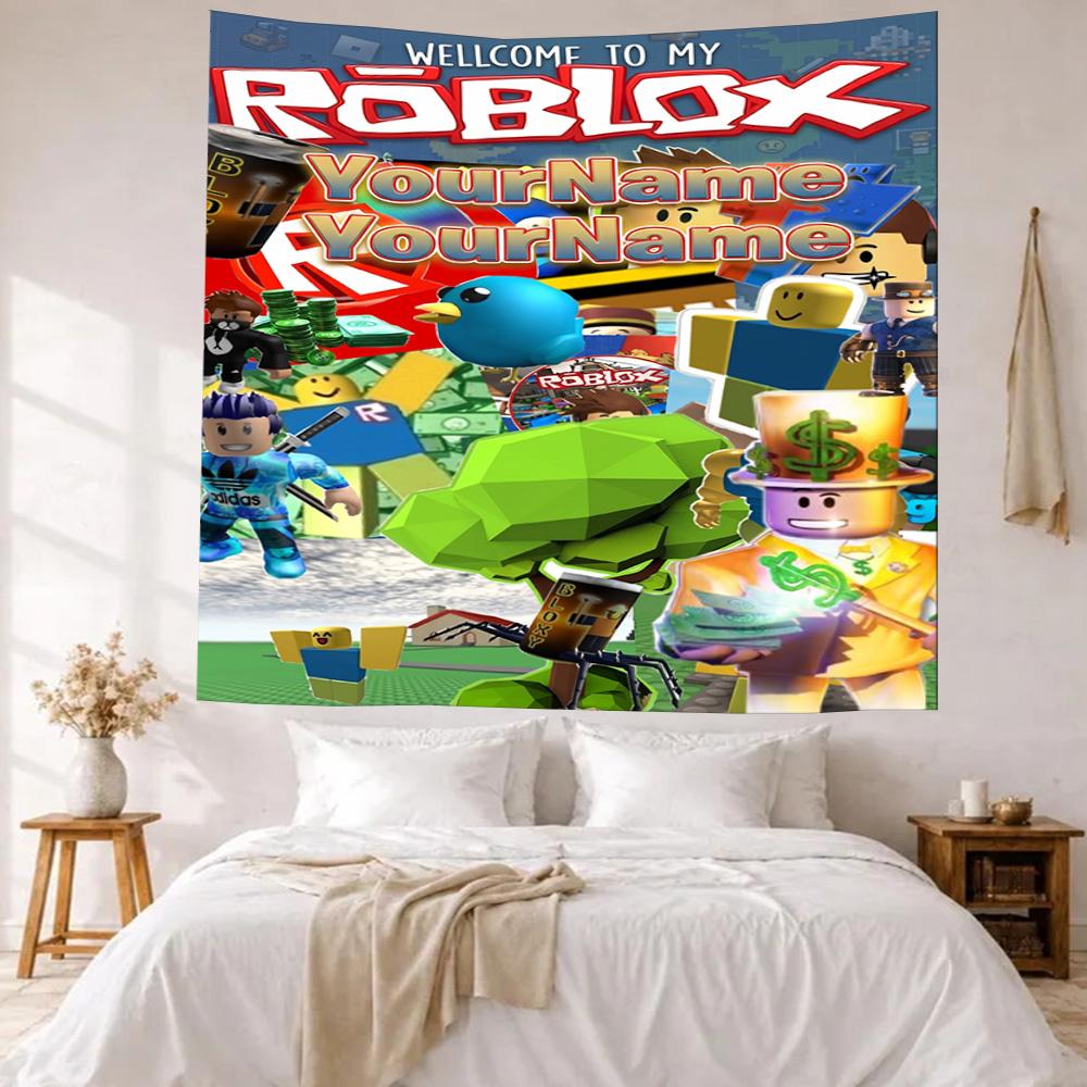 Roblox Custom Your Name Wall Decor Tapestry Art For Pet Memorial Birthdaywedding Party Backdrop Family Gift