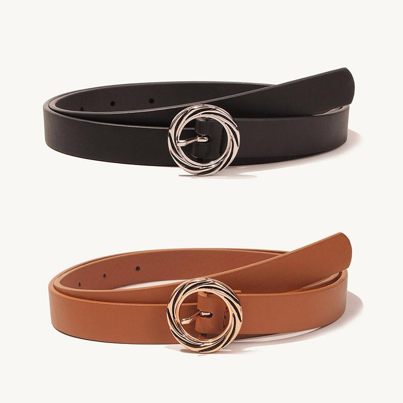 Женский набор ремней из искусственной кожи с металлической пряжкой для повседневной офисной носки