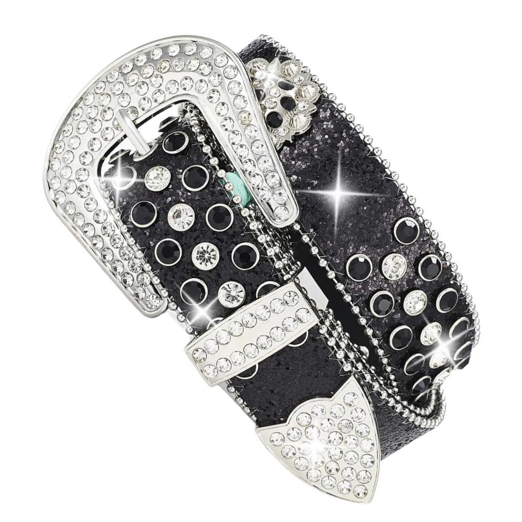 Ремень с пряжкой-стразами для всех возрастов BlingBling Пояс с пайетками Крутой Западный Пояс с Рисунками Пояс для Уличных Танцев на Талию для Джинсов