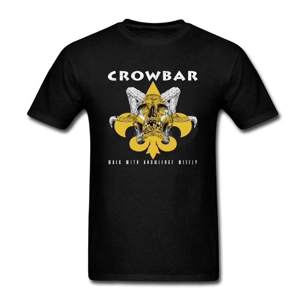 SWWM Мужская футболка с коротким рукавом Хлопок Черная с принтом Crowbar Американская группа