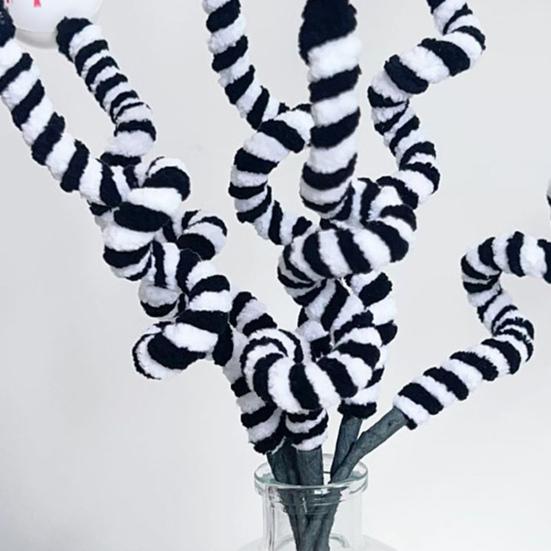 Хэллоуин Пики-глаза 15 дюймов Искусственные глазные яблоки Флористические пики Реалистичные Страшные Черно-белые полосатые Плюшевые ветки Декор для цветочной композиции Вечеринка