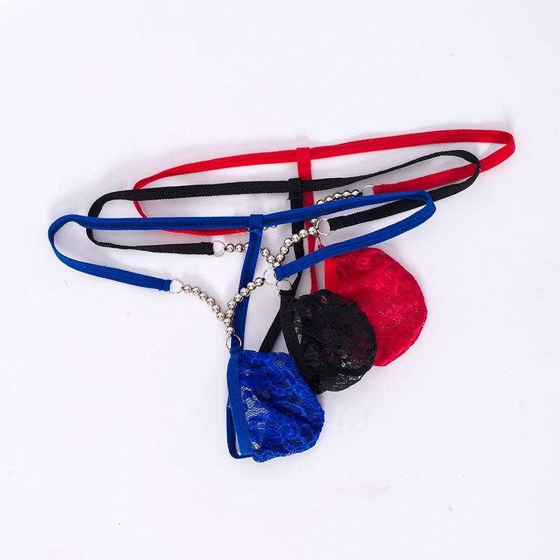 Специально для эротического нижнего белья, сексуальные мужские стринги, низкая посадка, ажурные, с прозрачным карманом, эротическое нижнее белье