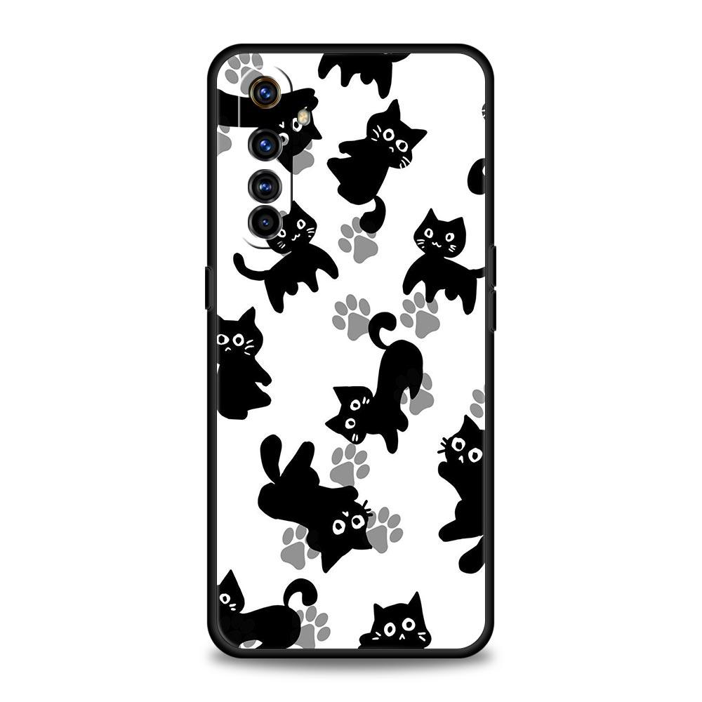 Забавный Черный Кот Чехол для Телефона Для Realme 16 15T 14 13 12 11 10 4G 9 8 5G Pro Plus C21 C25 C35 GT5 GT3 GT2 Neo 2 3 3T 5 Чехол