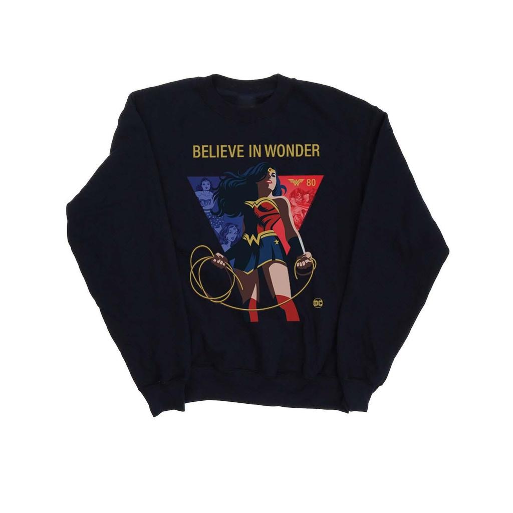 DC Comics Womens/Ladies Wonder Woman 80th Anniversary Believe In Wonder Pose Sweatshirt