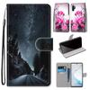 Модный расписной узорный чехол-книжка с ремешком для iPhone Samsung Huawei Honor Xiaomi Redmi OPPO Realme Moto Asus