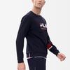 Fila Легкий спортивный пуловер из трикотажа с принтом логотипа Athletics в виде свободных букв, мужская толстовка, темно-синий A11M233202FNV