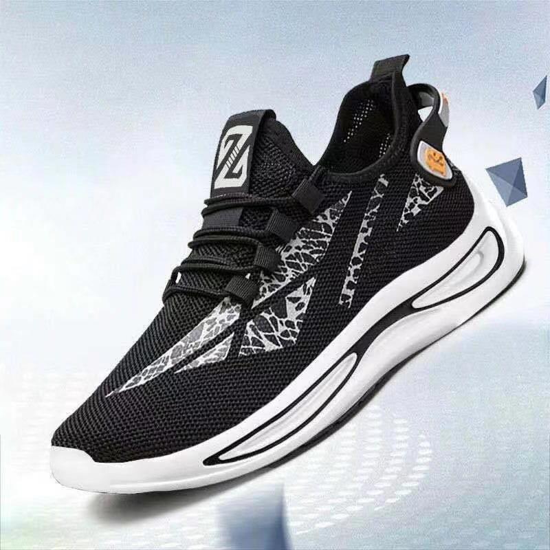 2025 New Casual Men's Shoes Flying Woven Sports Shoes Popular Running Shoes Sports Men's Shoes Manufacturers