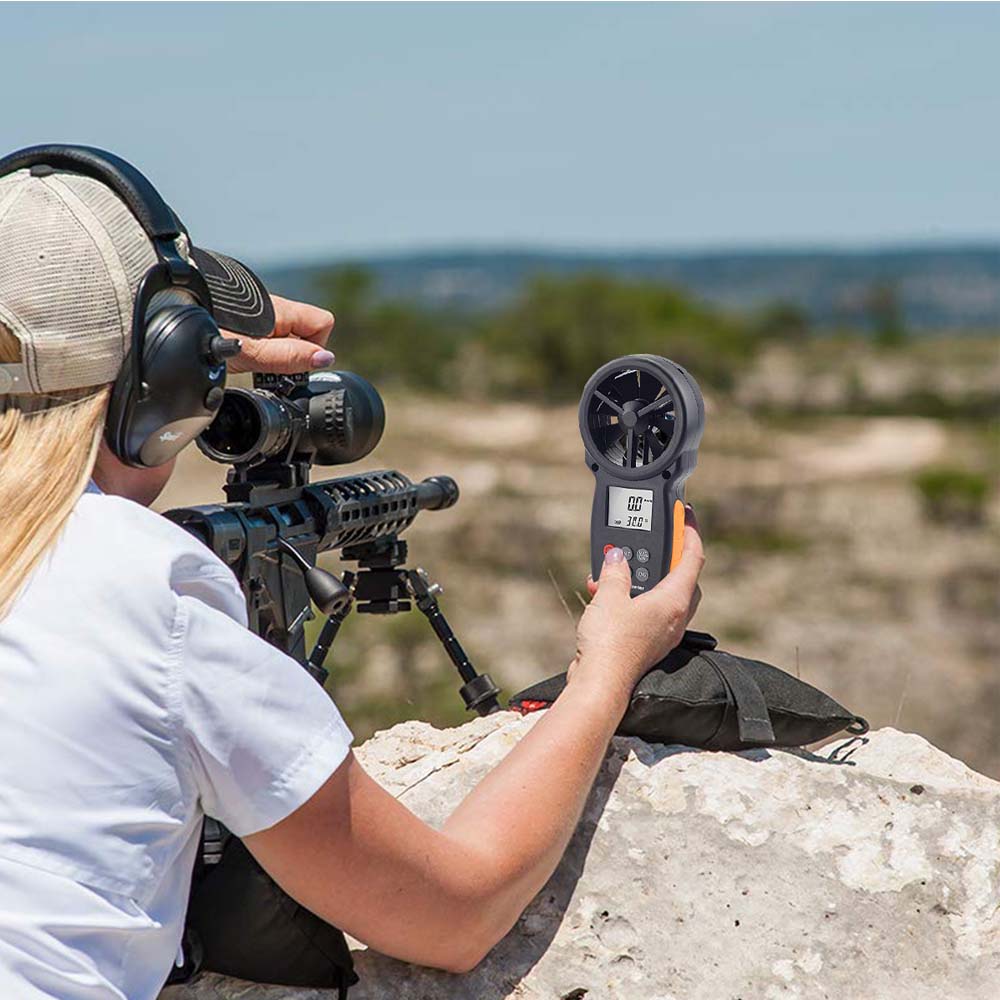 Цифровой анемометр, портативный измеритель скорости ветра BT-100 для измерения скорости ветра, температуры и охлаждения ветром с ЖК-дисплеем с подсветкой