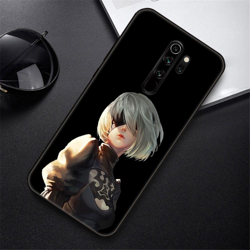 Phone Case For Xiaomi Redmi Note 8 8T 10 9 9S 7 6 Pro Xiaomi 9 9A 8 8A 7 6 Black Cover Funda Tpu Back Fashion NieR Automata 2B