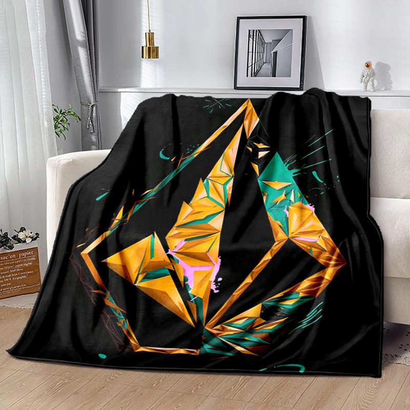 1pc Blanket V-VOLCOM LOGO1 Print Design, Lightweight Blanket for Sofa, Bed- Soft &Warm, Gift for All Seasons like Christmas, Halloween