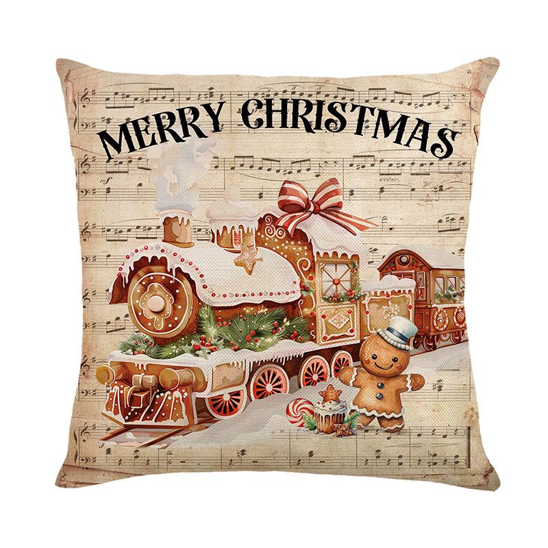 45cm Gingerbread Man Christmas Cushion Cover Pillowcase 2025 Christmas Decorations for Home Xmas New Year Christmas Decor