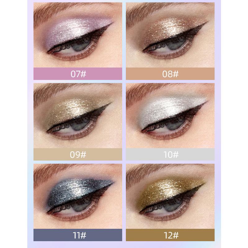 Жидкие тени для век с блестками, хайлайтер с жемчужным отливом, матовые суперблестящие одноцветные осветляющие жидкие тени для век