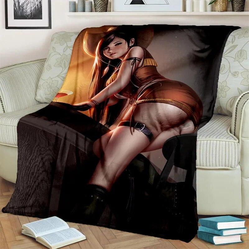 3D Tifa Aerith, сексуальное кружевное одеяло с героями мультфильмов для девочек, мягкое одеяло для дома, спальни, кровати, дивана, офисного покрытия для пикника, детское одеяло
