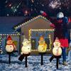 New Christmas Solar Snowman Ground Plug Light Outdoor Garden Lawn Light Colorful Little Snowman Yard Landscape Light